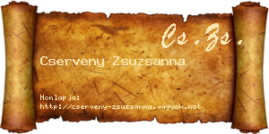 Cserveny Zsuzsanna névjegykártya